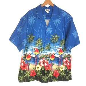 CT Hawaii 2XL parrot aloha shirt vibrant tropical